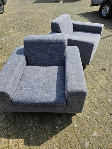 Gratis afhalen! Set van 2 grijze fauteuils