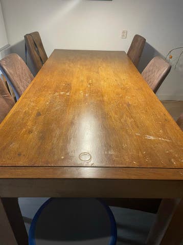 Frans eiken grote eettafel 8-persoons