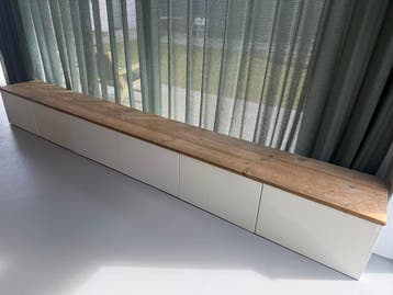 IKEA Besta TV-meubel 360 cm met steigerhouten blad