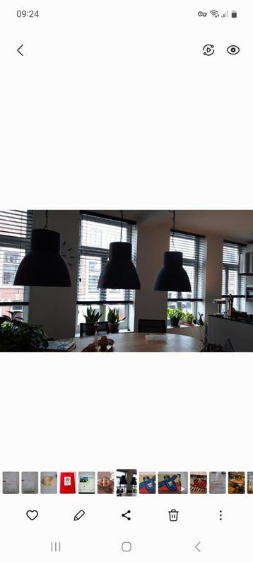 Hanglamp industrieel Ikea Hektar 3 stuks
