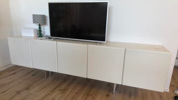 Witte TV meubel kast met opbergruimte