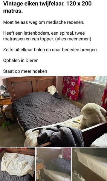 Vintage eiken twijfelaar (gratis ophalen)