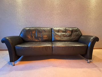 2,5 zits zwart  lederen leolux bankstel