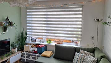 Duo rolgordijn wit/lichtgrijs 250b x 160h