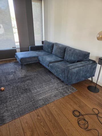 Blauwe hoekbank 295 breed