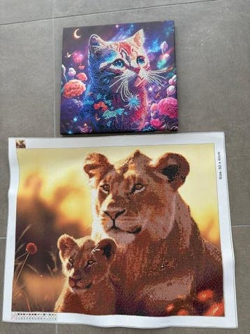 Gratis; Diamond painting schilderijtjes