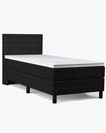 Boxspring Bravo 90x200cm Skai Zwart (exclusief matras)