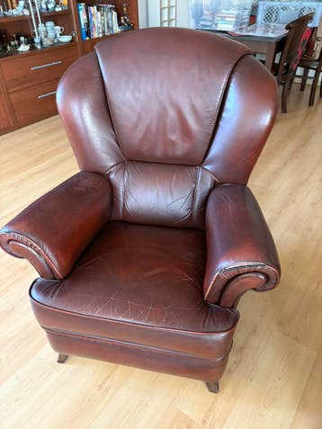 Leren oor fauteuil