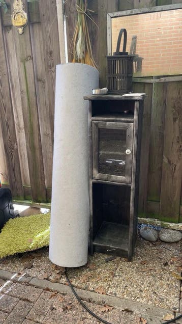 Zwart/Zilver vitrine kastje