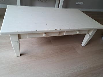 GRATIS: Grenen salontafel met 2 lades (eenvoudig te lakken)