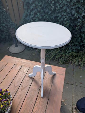 Ronde bijzettafel, wit