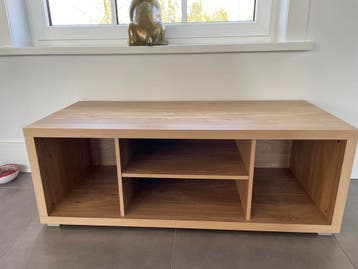 Gratis lage open kast, eiken kleur - 116,5x49x43 cm