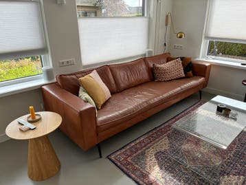 Leren designbank – 4-zits