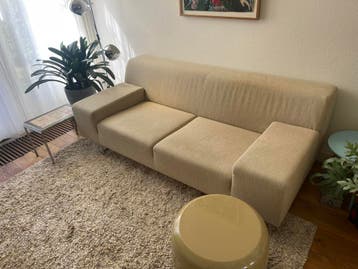 Stoffen Zitbank met Metalen Sledes - 195x100x45/70cm