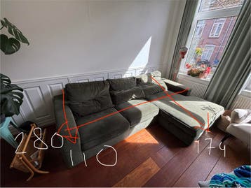 GRATIS Groene fluwelen hoekbank