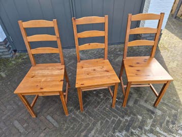 Houten stoelen, 3 stuks eventueel 4