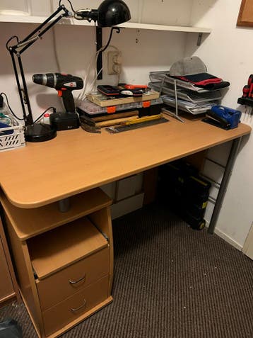 Bureau met ladeblok, 120cmx54cm