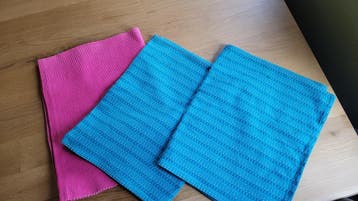 Set van 3 vrolijke tafellopertjes - roze en blauw