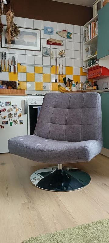 Comfortabele draaibare fauteuil - Grijs stof