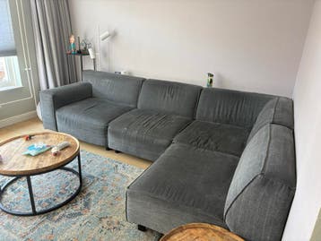 Grijze hoekbank bank