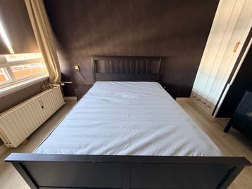 Tweepersoonsbed 160x200 - Zwart Houten Frame