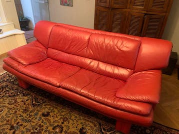 Rode leren bank