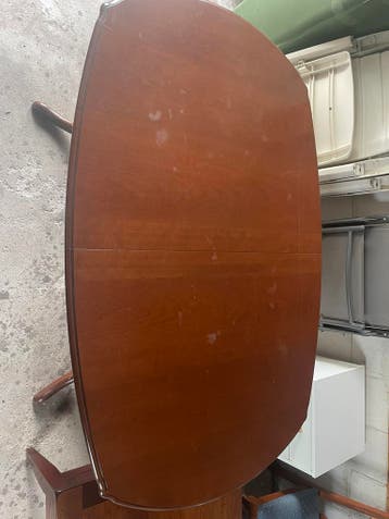 eettafel mahoniehout uitschuifbaar 150 * 100 naar 196 * 100