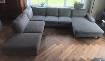 Gratis af te halen: grijze hoekbank