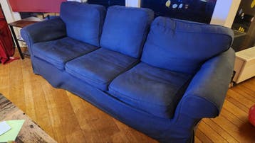 Ikea Ektorp 3-zitsbank - met donkerblauwe bekleding
