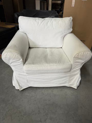 Stoffen fauteuil wit van kleur