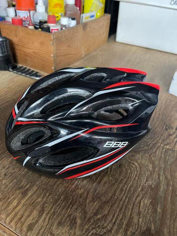 BBB Fietshelm Zwart/Rood/Wit - Maat M