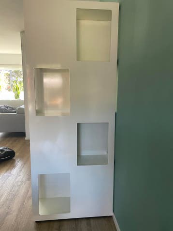 Room Divider Kast - Wit met Open Vakken