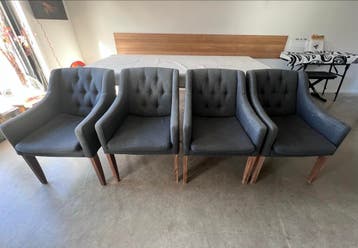 Set van 4 comfortabele eetkamerstoelen - Grijs stof