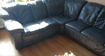 Gratis lederen hoekbank