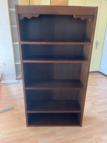 Houten boekenkast met 5 planken - Donkerbruin
