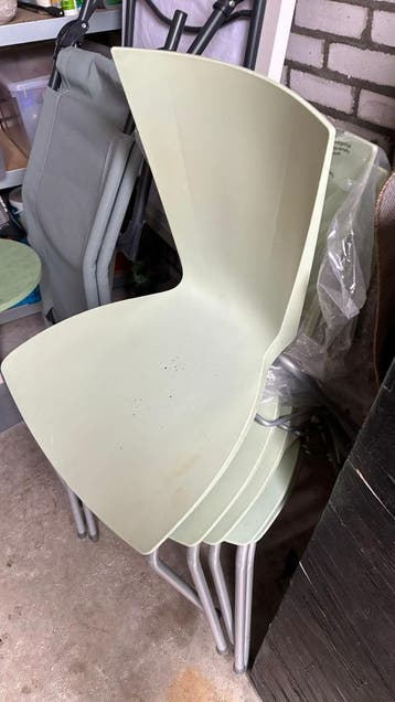 Lichtgroene stoelen, set van 4