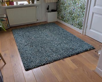 Hoogpolig tapijt / Vloerkleed - Groen/Blauw/Wit/Geel