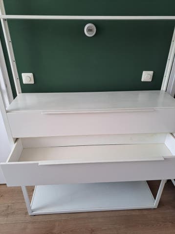 Boekenkast/vakkenkast/wandkast wit met 2 lades - 190x118