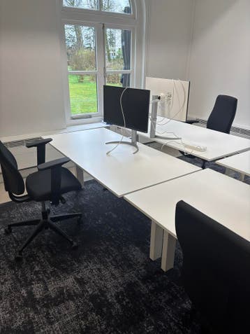 4x dubbel bureau in hoogte verstelbaar 160x80