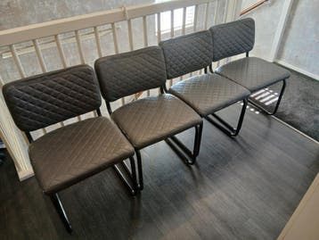 4 eetkamerstoelen antraciet/grijs