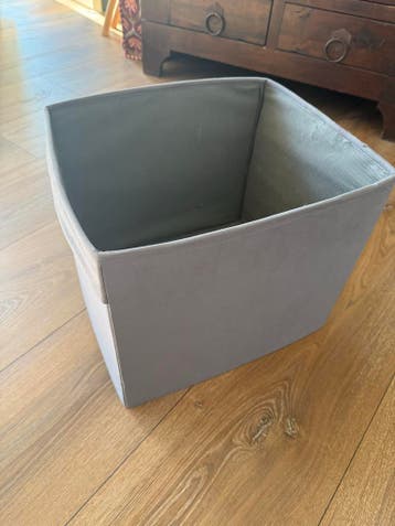 Grijze stoffen opbergmand - 40x35 cm