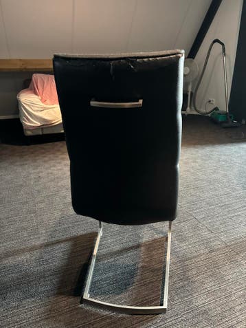 Set van 6 moderne eetkamerstoelen - Grijs stof en metaal