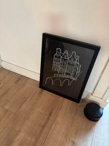 Fotolijst met Amsterdam tekening