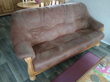 Blank eiken bankstel (3 + 2 zits)