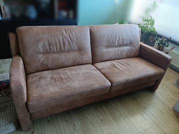 Leren bank cognac/bruin 2,5 zits