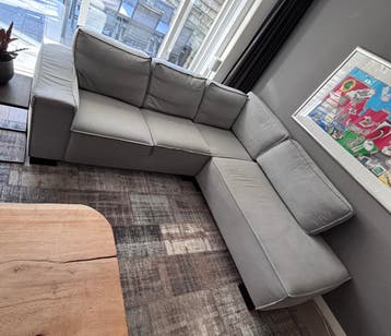 Grote grijze hoekbank 260x230 cm