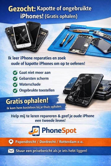 Gezocht: Kapotte of ongebruikte iPhones (Gratis ophalen)