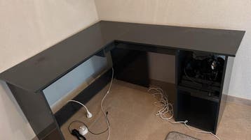 Modern grijs hoekbureau met opbergruimte GRATIS ZSM OPHALEN