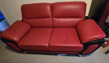 Comfortabele rode tweepersoonsbank