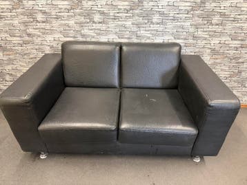 Gratis af te halen, zwart kunst lederen bank 150x80 cm